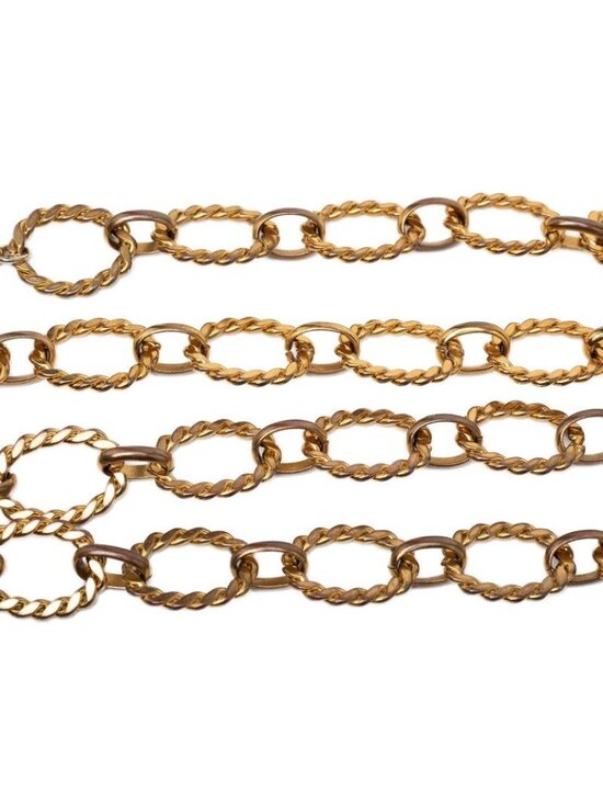 Chanel CC Logo Tsustrike leto Vintage Gold Plating 1 Belt